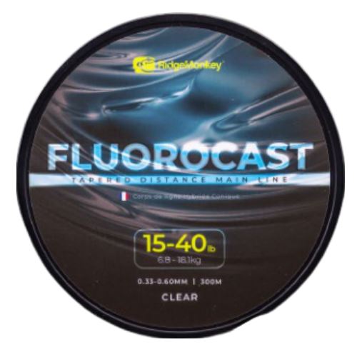 Ujímaný vlasec RidgeMonkey FluoroCast Tapered Distance Mainline 15-40lb 0.33-0.60mm 300m