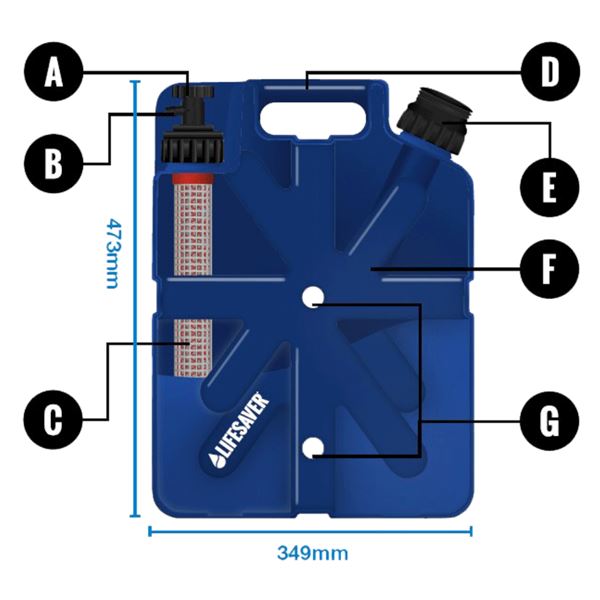 Vodní Filtr Lifesaver Kanystr 20K - Tmavě Modrá