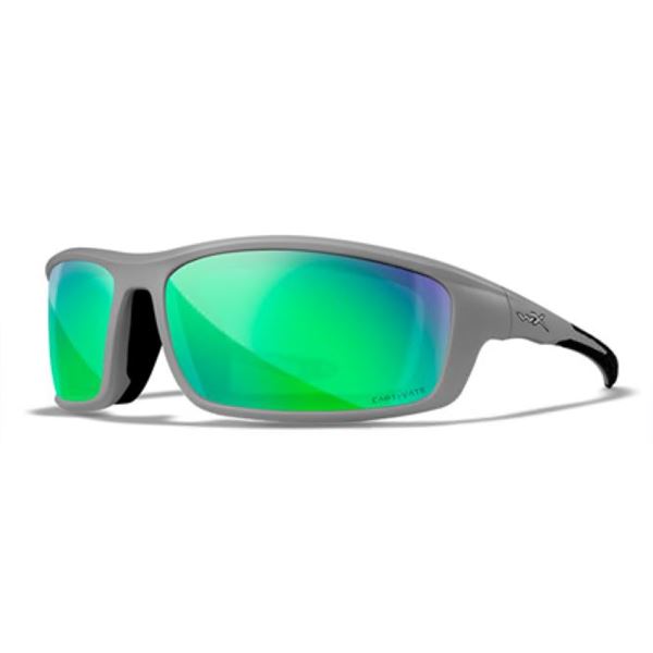 WILEY X GRID Captivate Polarized - Green Mirror - Amber - Matte Cool Grey