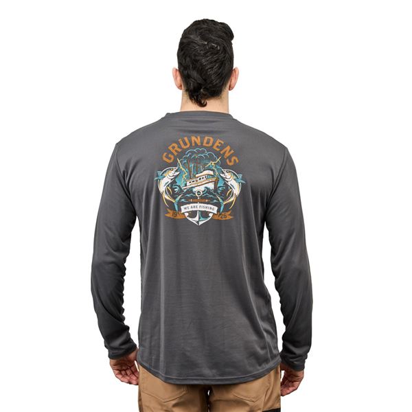 Triko Grundéns Tuna Tattoo LS Tech Tee - Anchor vel. S