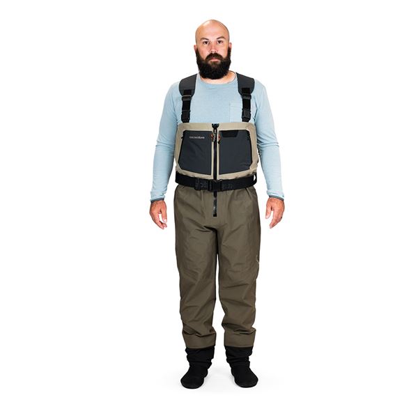 Broďáky Grundéns Boundary Zip Stockingfoot - vel.  S Short (7-9) Stone/Otter