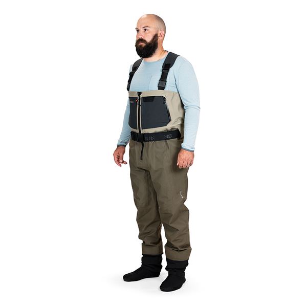 Broďáky Grundéns Boundary Zip Stockingfoot - vel.  S Short (7-9) Stone/Otter