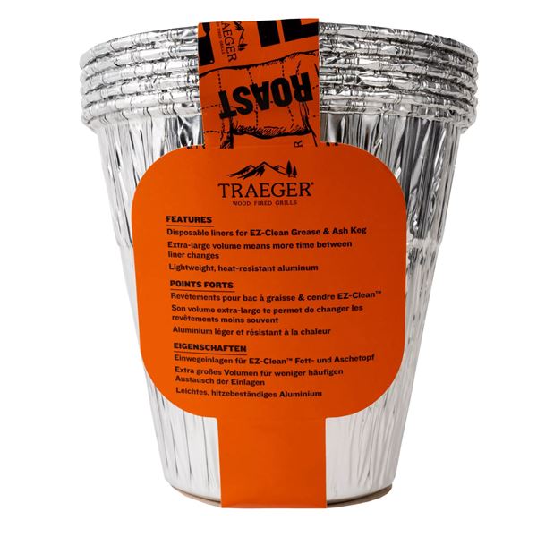 Jednorázová hliníková vložka do kbelíku peletového grilu Traeger Grease & Ash Keg Liner 5 ks