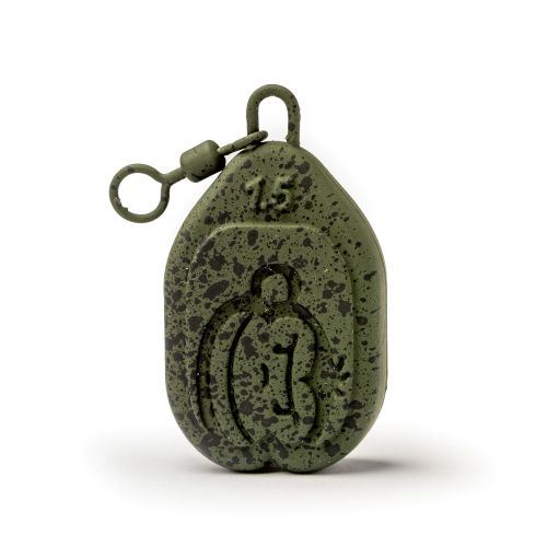 Ekologická rybářská zátěž RidgeMonkey Zead Flat Pear 85g Camo Brown