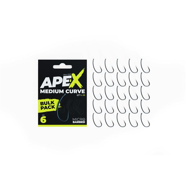 Ape-X Medium Curve Barbed size 6 Bulk Pack