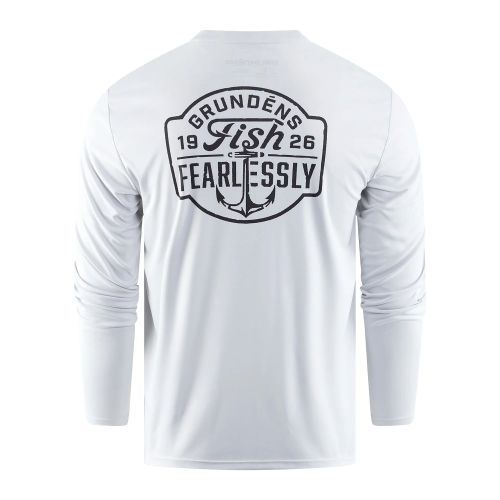Funkční UV triko Grundéns Fish Fearlessly LS Tech Tee Grey Mist  L