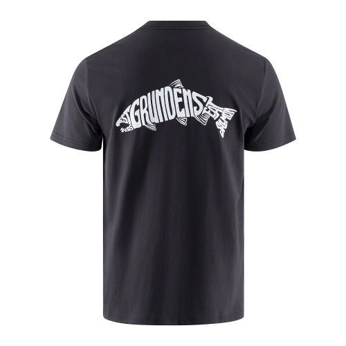 Triko Grundéns Pocket Tee Black Salmon Graphic L