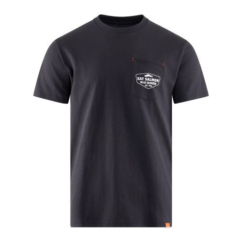 Triko Grundéns Pocket Tee Black Salmon Graphic L