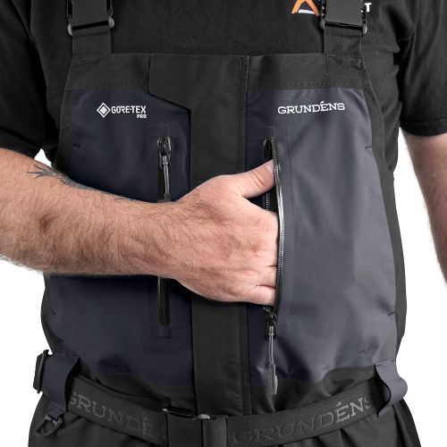 Rybářské kalhoty Grundéns Fishing Bib GORE-TEX Obsidian M